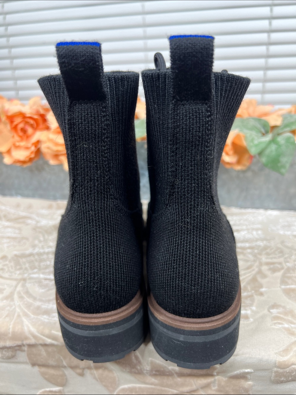 Rothy's The Laced Lug Boot in Onyx Black Size 8.5 - Picture 5 of 11